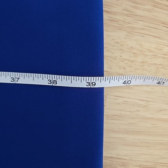 Calvin Klein Blue Polyester Blend Silver Necklace Sheath Dress Size 6 Scuba Midi - Picture 7 of 9